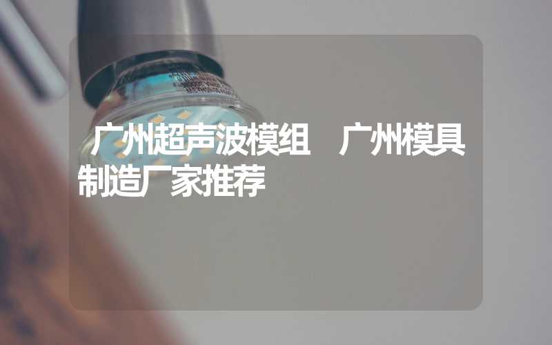 广州超声波模组 广州模具制造厂家推荐